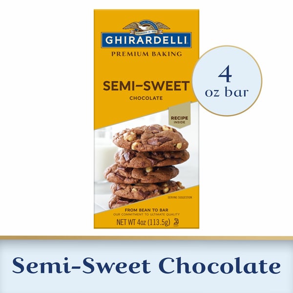 Baking Ingredients Ghirardelli Premium Semi-Sweet Chocolate Baking Bar hero