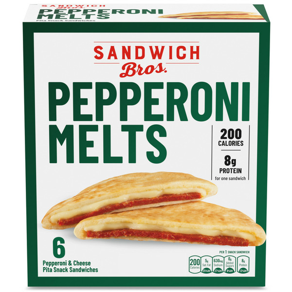 Frozen Appetizers & Sides Sandwich Bros. Pepperoni Melts Pita Snack Sandwiches, Frozen hero