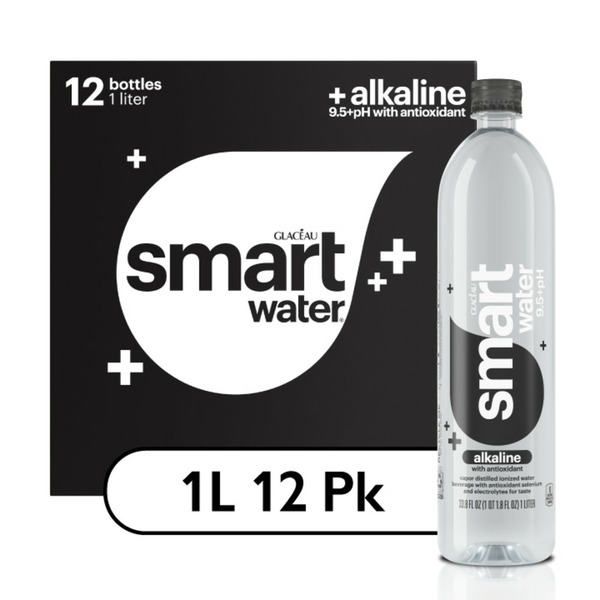 Water, Seltzer & Sparkling Water smartwater Alkaline With Antioxidant Ionized Electrolyte Vapor-Distilled Water Bottles hero