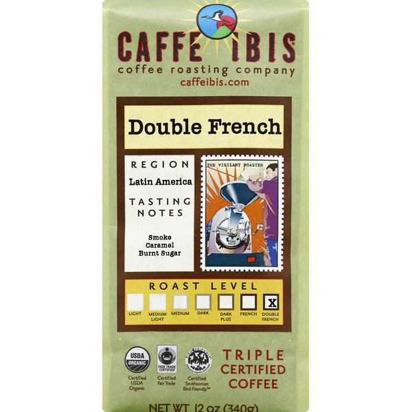 Coffee Caffe Ibis Coffee, Triple Certified, Double French Roast, Double French hero