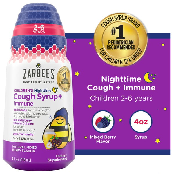 Cold, Flu & Allergy Zarbee’s Kids Cough + Immune Nighttime For Ages 2-6 hero