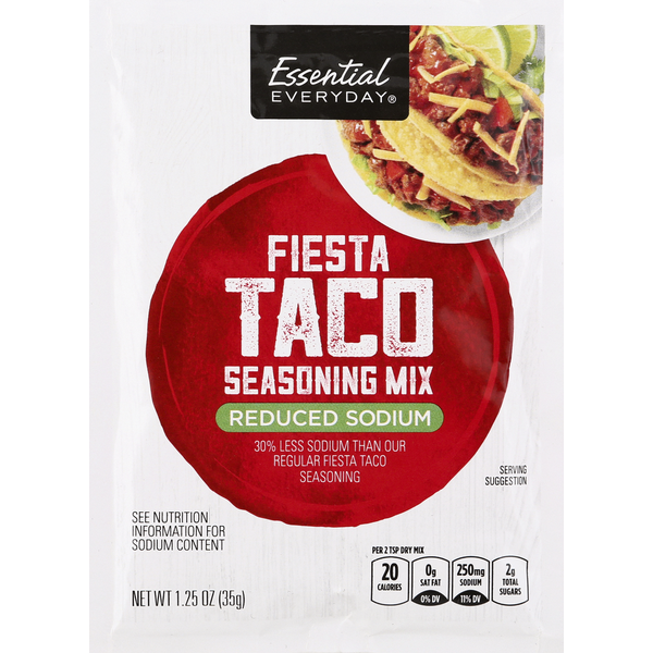 Marinades & Meat Preparation Essential Everyday Seasoning Mix, Reduced Sodium, Fiesta Taco hero