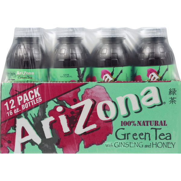 Energy & Sports Drinks AriZona Green Tea with Ginseng and Honey, Bottles hero