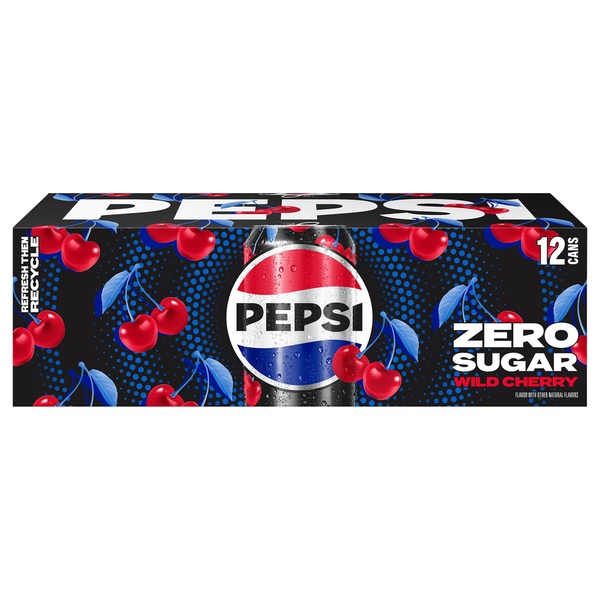 Soft Drinks Pepsi Cola, Zero Sugar, Wild Cherry hero