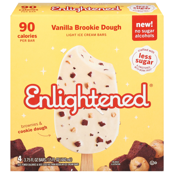 Enlightened Ice Cream Bars, Vanilla Brookie Dough, Light hero