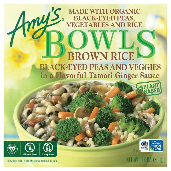 Frozen Meals Amy's Kitchen Brown Rice-Black-Eyed Peas and Veggies Bowl hero