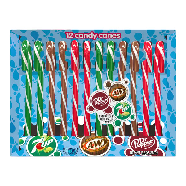 Candy & Chocolate 7 Up, A&W and Dr Pepper Candy Canes Christmas Candy hero