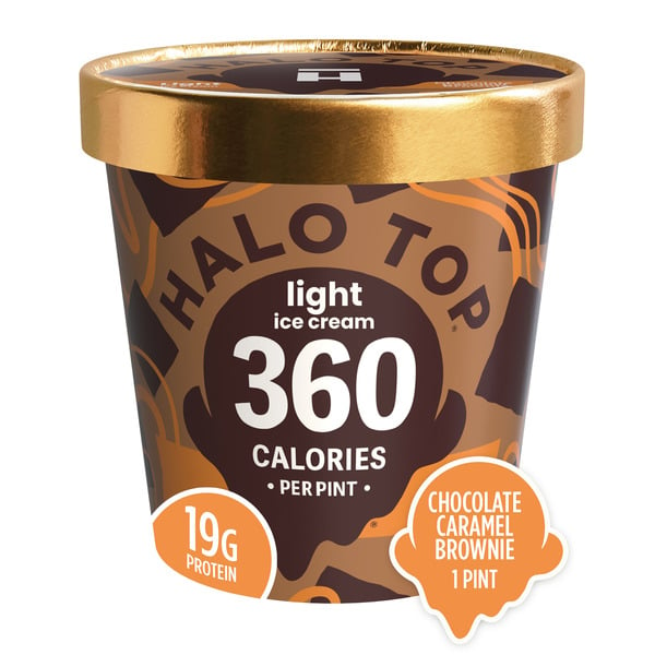 Ice Cream & Ice Halo Top Chocolate Caramel Brownie Light Ice Cream Pint hero