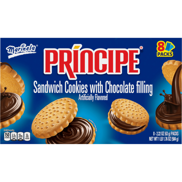 Bimbo  Principe, 8 count, Chocolate Filled Sandwich Cookies hero