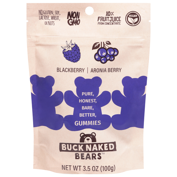 Buck Naked Bears Gummies, Blackberry/Aronia Berry hero