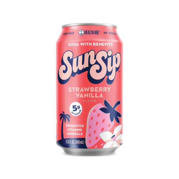 SunSip Prebiotic Soda, Strawberry Vanilla hero