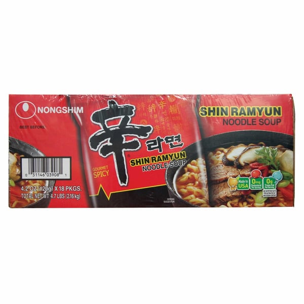 Pasta & Noodles Nongshim Shin Ramyun Spicy, 18 x 4.2 oz hero