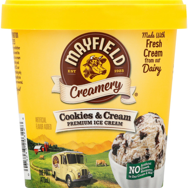 Ice Cream & Ice Mayfield Dairy Farms Ice Cream, Premium, Cookies & Cream hero