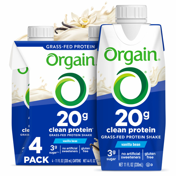 Energy & Sports Drinks Orgain 20g Grass Fed Clean Protein Grass-Fed Shake - Vanilla Bean hero