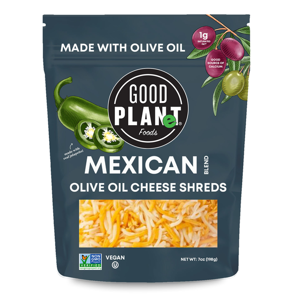 GOOD PLANeT Foods Olive Oil Mexican Blend Cheese Shreds hero