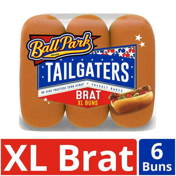 Buns & Rolls Ball Park Tailgaters Brat Buns hero