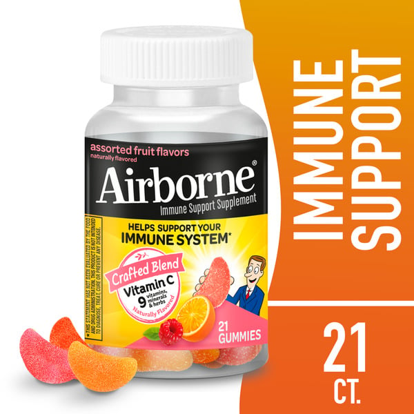 Vitamins & Supplements Airborne Assorted Fruit Flavored Gummies - 750mg Vitamin C Immune Support Supplement hero