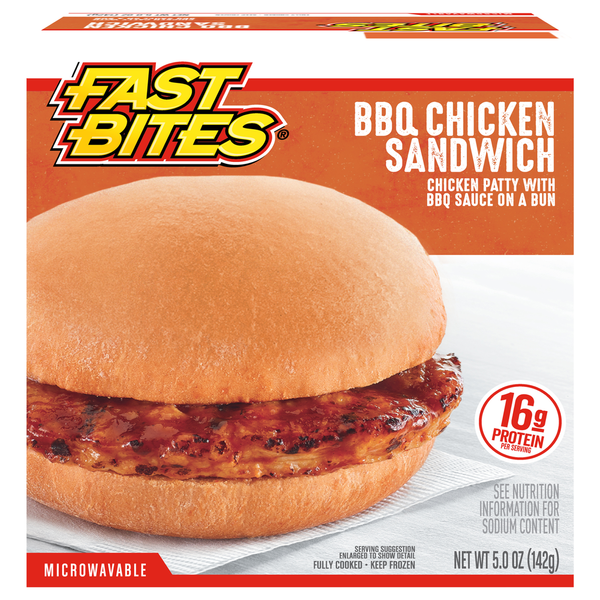 Frozen Meat & Seafood Fast Bites BBQ Chicken Sandwich, 5 oz (Frozen) hero