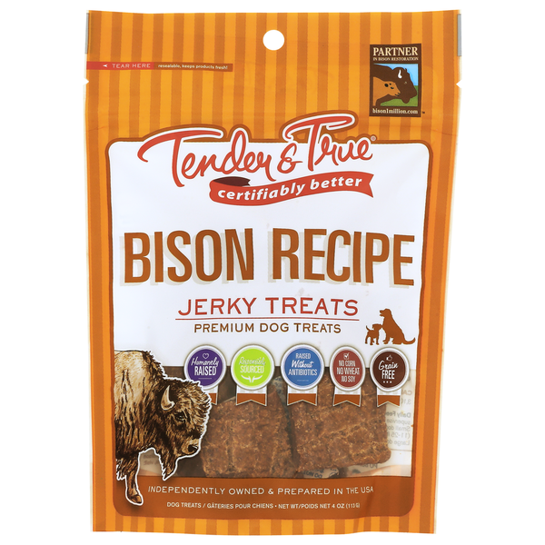 Dog Food & Care Tender & True Bison Recipe Jerky Treats hero