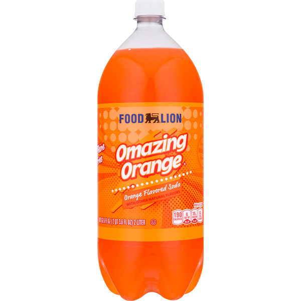 Soft Drinks Food Lion Soda, Caffeine Free, Omazing Orange hero