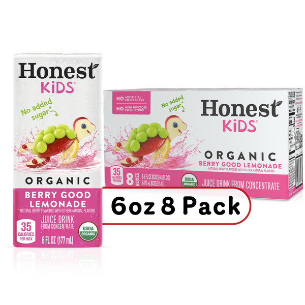 Juice & Nectars The Honest Company Kids Berry Good Lemonade Juice Drink Cartons hero