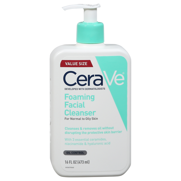 Facial Care CeraVe Facial Cleanser, Foaming, Value Size hero