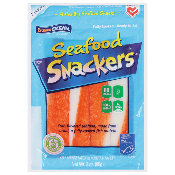 Packaged Seafood Trans-Ocean Seafood Snackers hero