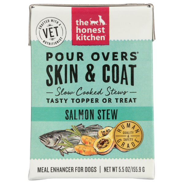 The Honest Kitchen Functional Pour Overs Skin & Coat - Salmon Stew Dog Food Topper 5.5 Oz Carton hero