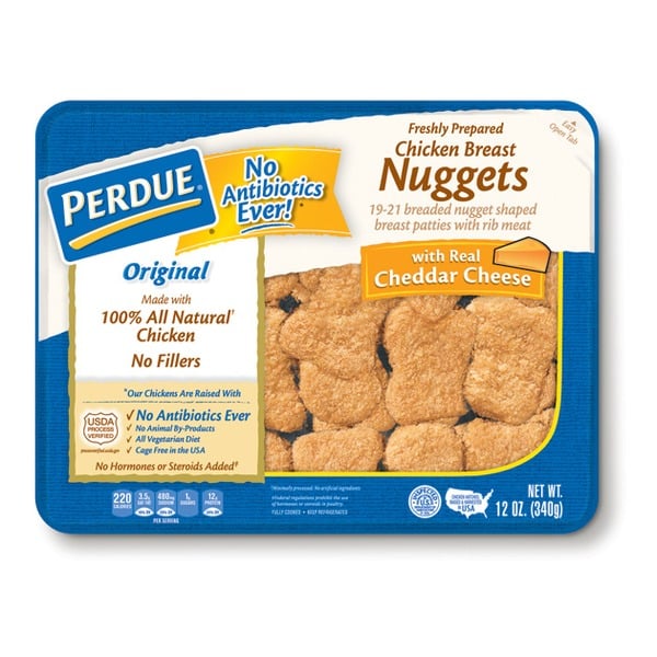 Packaged Poultry Perdue Chicken Breast Nuggets With Cheddar Cheese hero