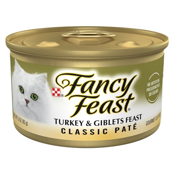 Cat Food Purina Fancy Feast Pate Turkey and Giblets Feast Classic Grain Free Wet Cat Food Pate hero