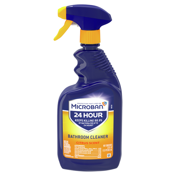 Cleaning Products Microban 24 Hour Bathroom Cleaner and Sanitizing Spray, Citrus Scent hero