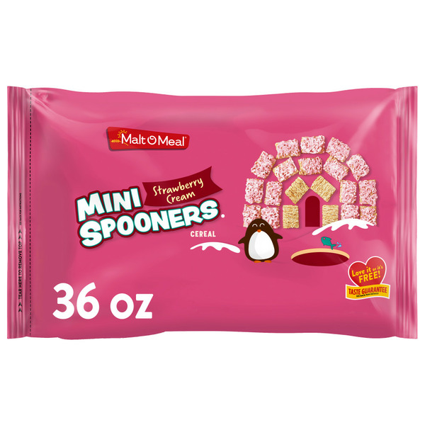 Cereal Malt-O-Meal Frosted Mini Spooners Shredded Wheat Cereal, Bagged Cereal hero