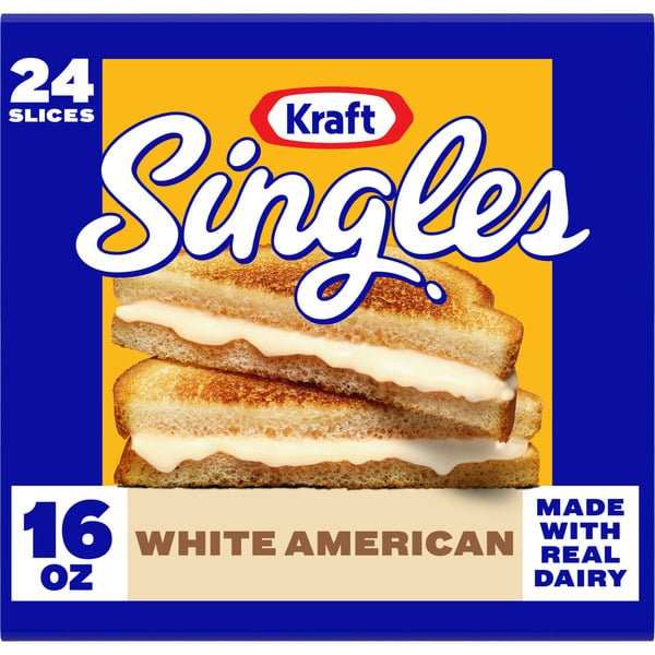 Packaged Cheese Kraft White American Cheese Slices hero