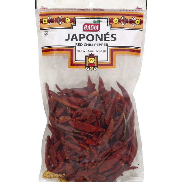 Mexican/Hispanic/Latino Foods Badia Spices Chili Pepper, Red, Japones hero