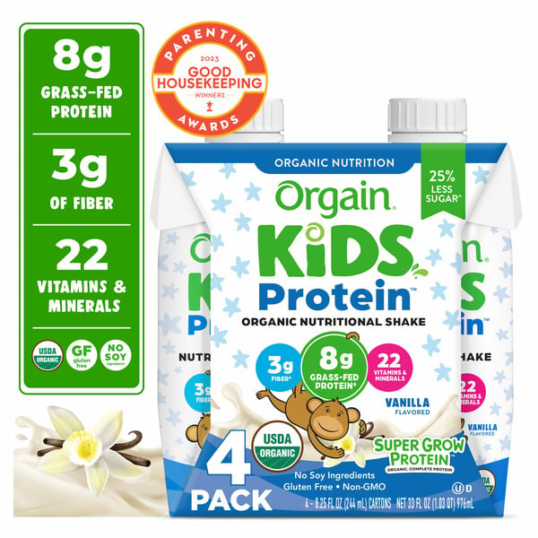 Energy & Sports Drinks Orgain Organic Kids Nutritional Shake, 22 Vitamins & Minerals - Vanilla hero