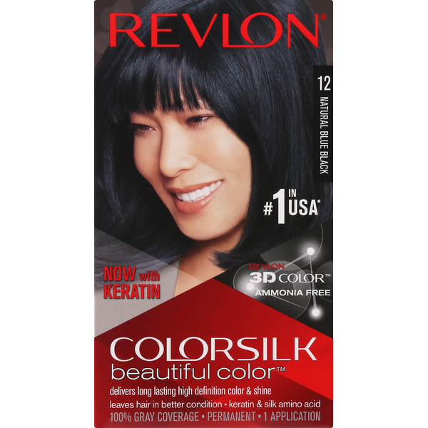 Hair Care Revlon Permanent Hair Color, Natural Blue Black 12 hero