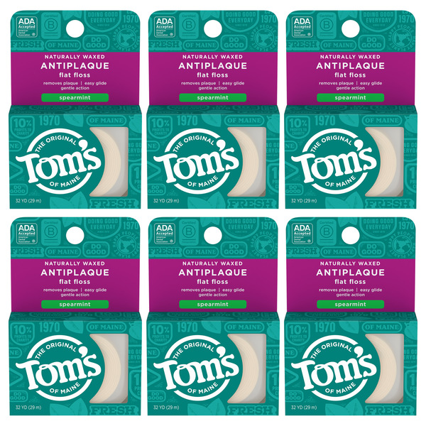 Oral Hygiene Tom's of Maine Flat Dental Floss, Spearmint hero