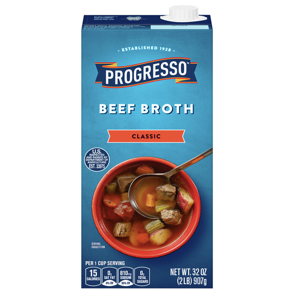 Soup, Broth & Bouillon Progresso Beef Broth, Classic hero