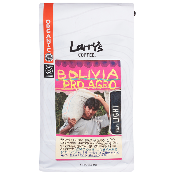 Coffee Larry's Coffee Coffee, Organic, Light Roast, Bolivia Pro Agro hero