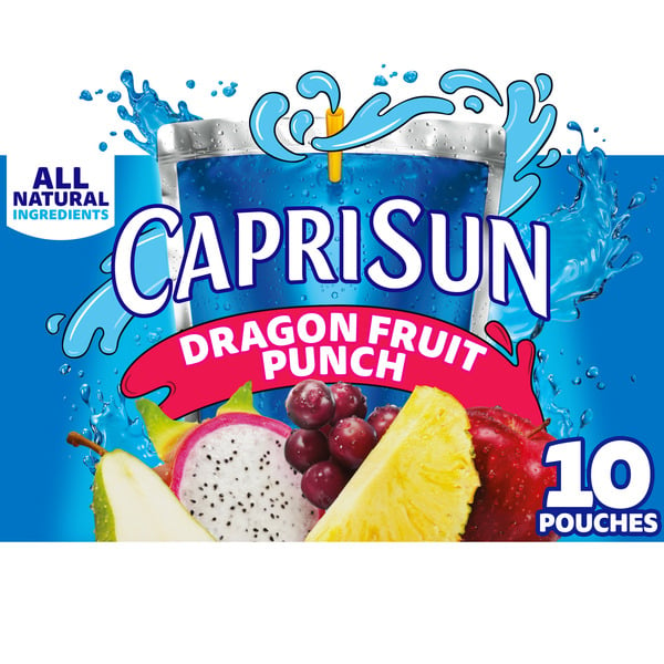 Juice & Nectars Capri Sun Dragonfruit Punch Naturally Flavored Kids Juice Blend Drink Pouches hero