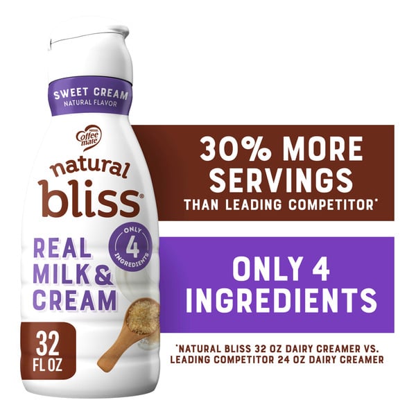 Cream & Half & Half Coffee mate Natural Bliss Sweet Cream Coffee Creamer hero