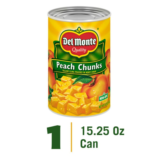 Canned Fruit & Applesauce Del Monte Yellow Cling Peach Chunks in Heavy Syrup hero