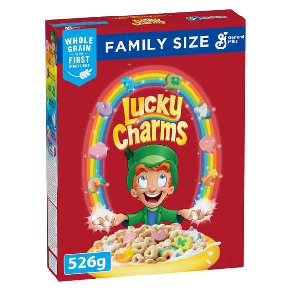 Cereal Lucky Charms Breakfast Cereal with Marshmallows, Family Size, Whole Grains hero