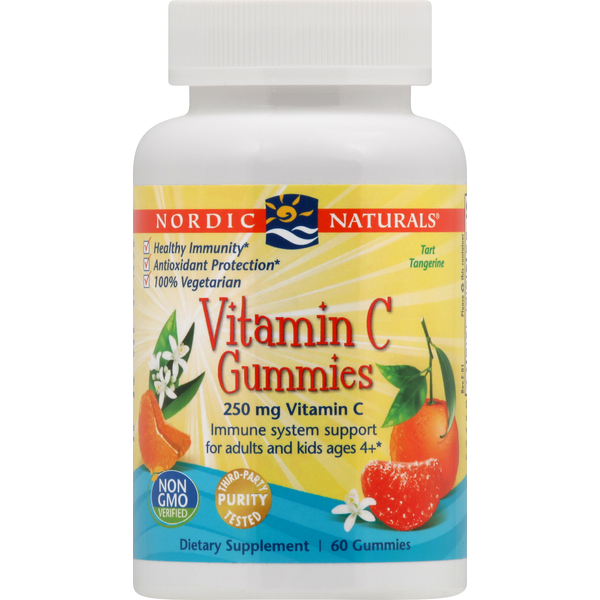 Vitamins & Supplements Nordic Naturals Vitamin C, 250 mg, Gummies, Tart Tangerine hero