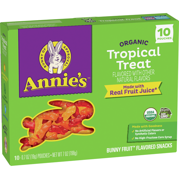 Candy & Chocolate Annie's Organic Tropical Treat Bunny Fruit Flavored Snacks hero