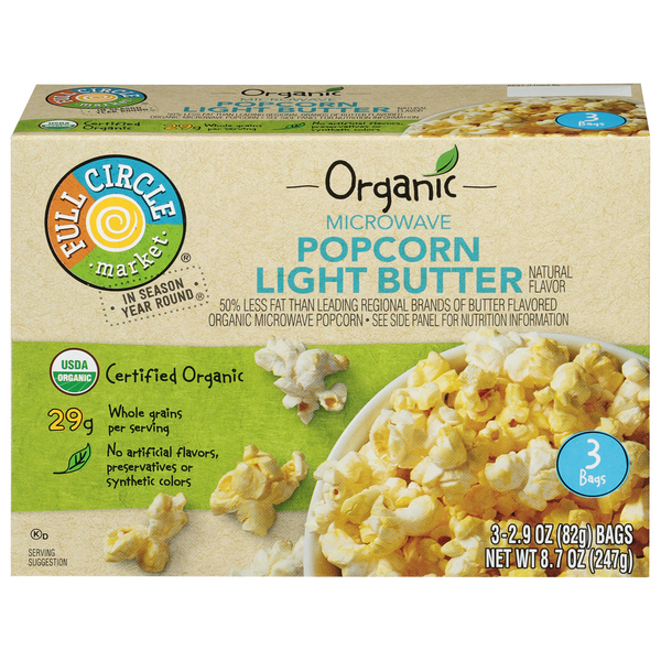 Popcorn & Jerky Full Circle Popcorn, Light, Butter, Microwave hero