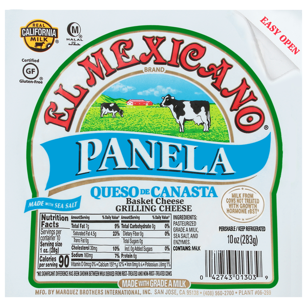 Packaged Cheese El Mexicano Basket Cheese, Panela, Grilling Cheese hero