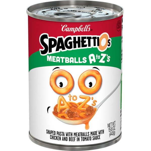 Canned Meat, Seafood & Beans Campbell's ned Pasta A to Z Shapes with Meatballs hero