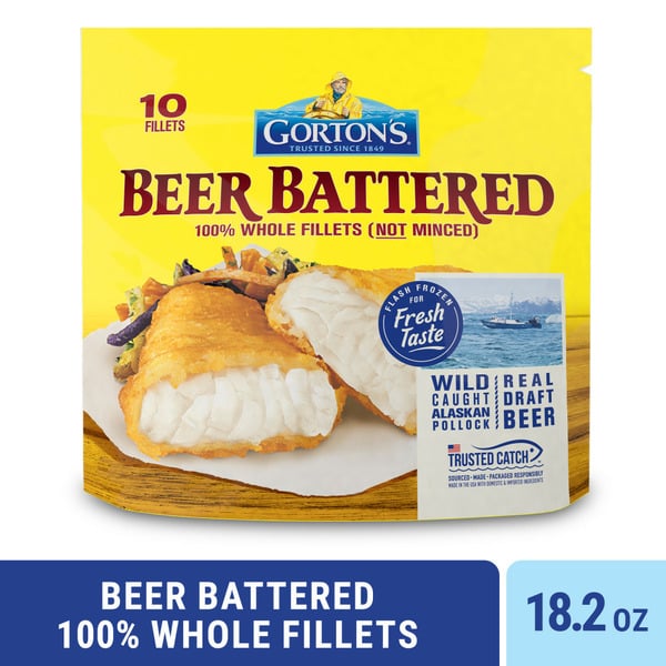 Frozen Seafood Gorton's Beer Battered Crispy Fillets hero