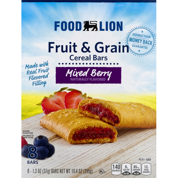 Breakfast Bars & Pastries Food Lion Mixed Berry Fruit & Grain Cereal Bars hero